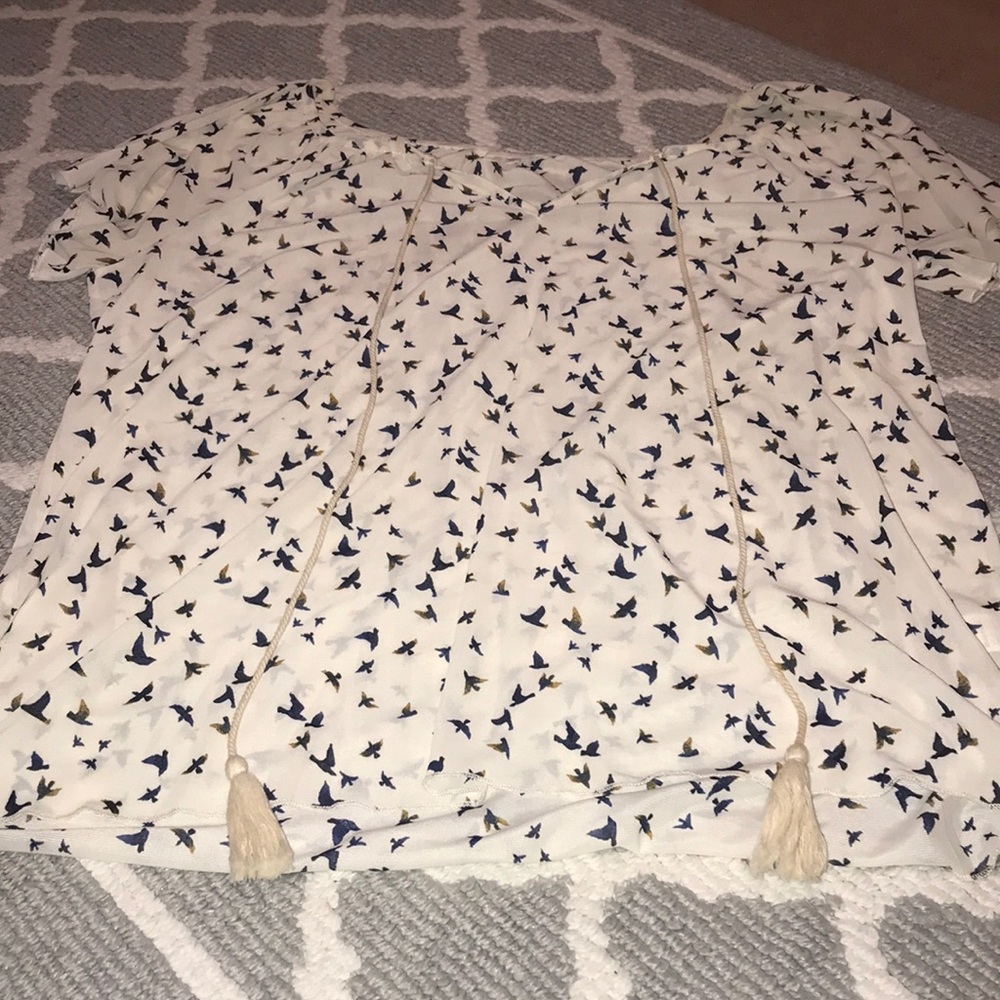 NWOT very lightweight shirt open neck with tassel